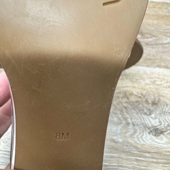 Calvin Klein White Leather Block Heel Sandals Women's Size 8 - Picture 5 of 6